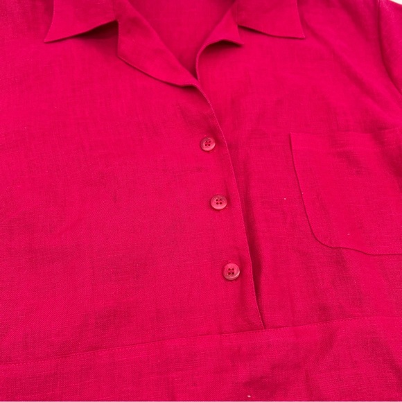 Mercer & Madison 100% Linen Shirt Dress – Hot Pink – Size 12 - Picture 4 of 10